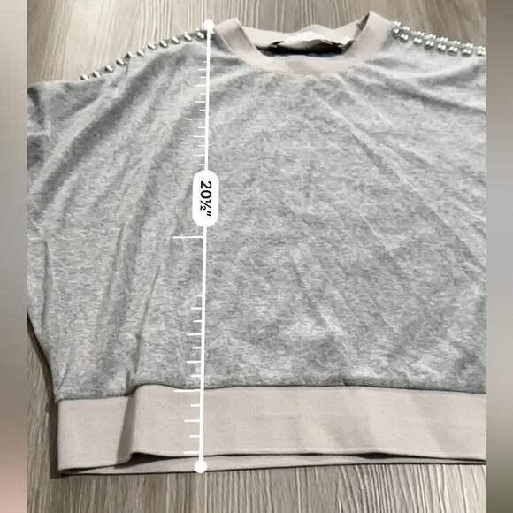 IRO Heathen Studded Heather Gray Long Sleeve Sweatshirt‎ Size S - Picture 10 of 10